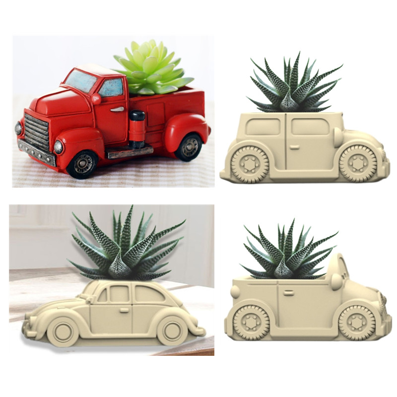 Echeveria Succulent - 3D Car succulent plant flowerpot resin